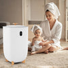 Luxury 40L towel warmer in white with wooden legs, ideal for heating towels and blankets for family comfort.