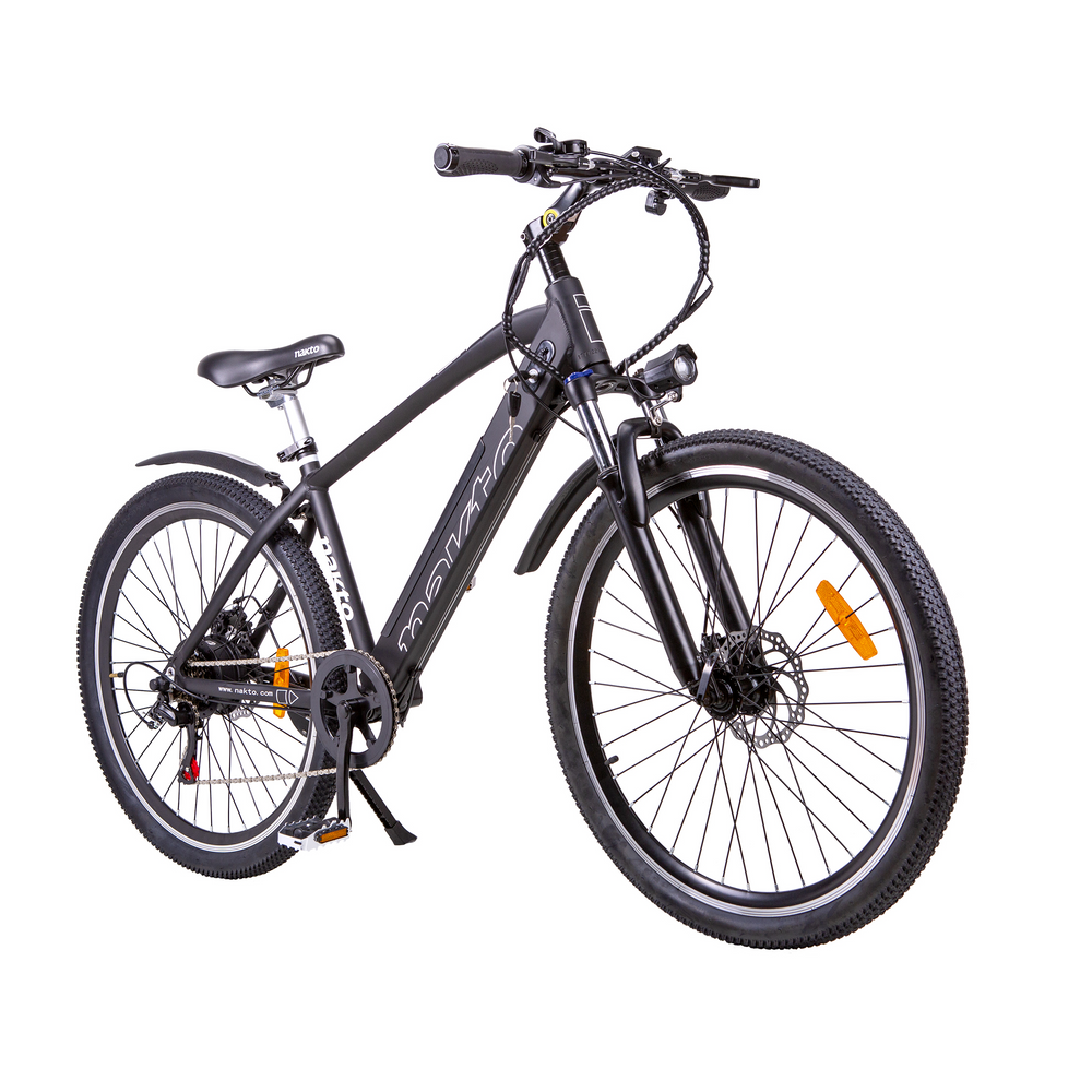NAKTO M3 Electric Bicycle 6 Speed 26" 350W Motor with Peak 600W 25 MPH 60 Mile Range 36V Lithium Battery Black New