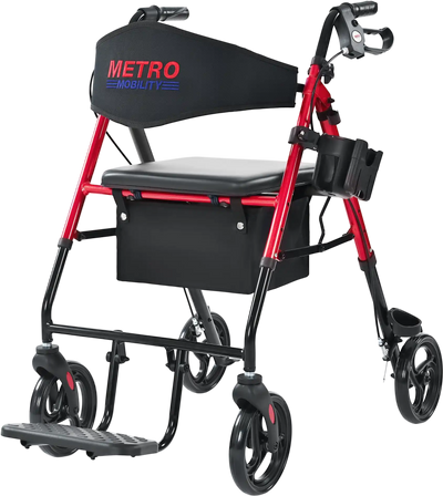 Metro Mobility M913P Rollator 2-in-1 Walker Wheelchair 300 lb Capacity Foldable New