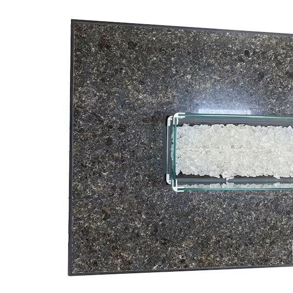AZ Fire Pit Rectangular Granite Top 60" x 31.5" with Wind Screen Propane 50,000 BTU New
