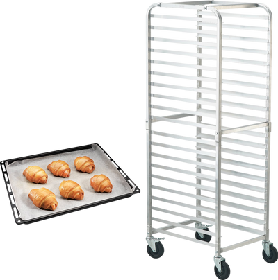 Vevor Bun Pan Rack 20-Tier Commercial Bakery Trolley with Brake Wheels 26