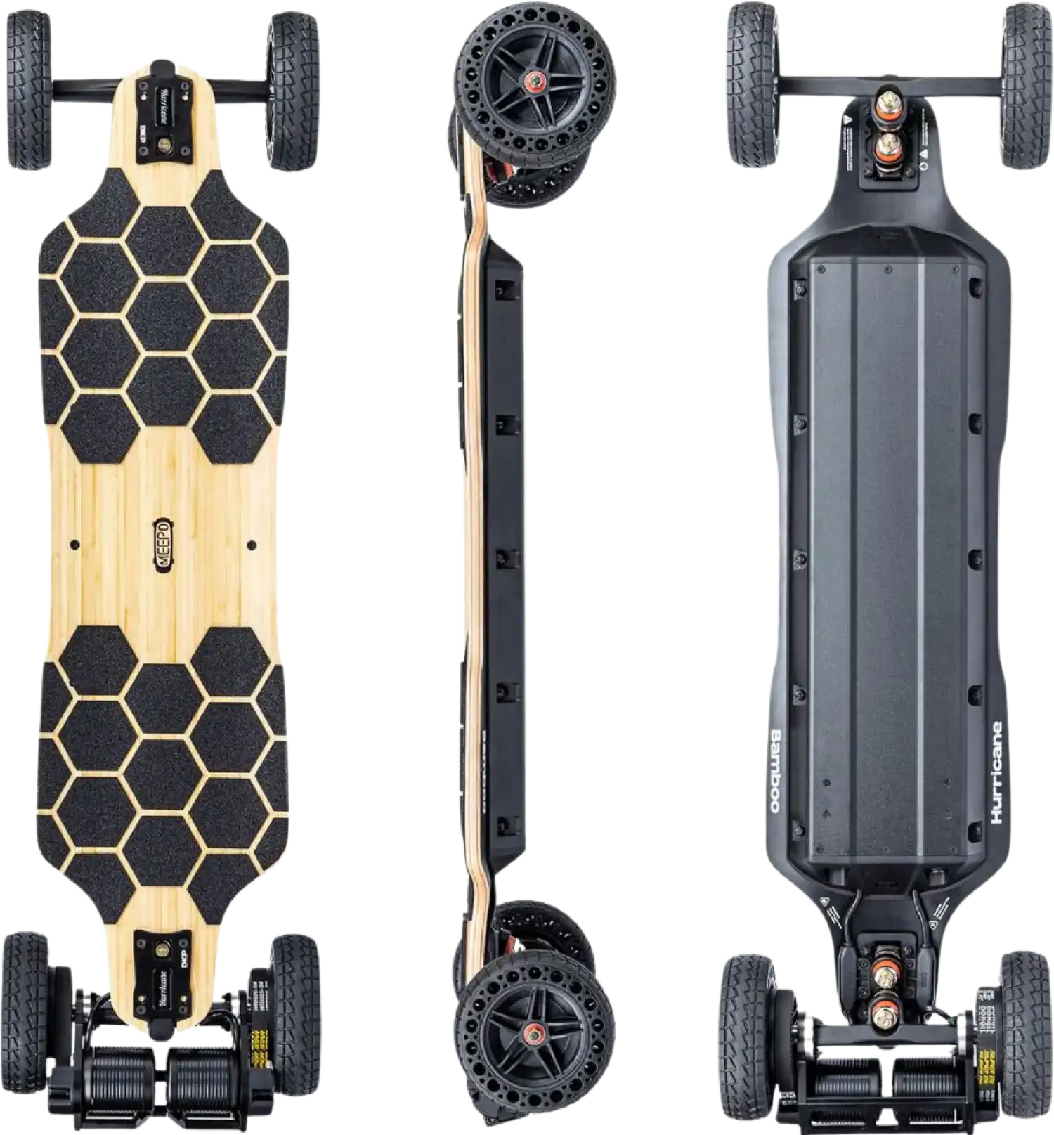 Meepo Ninja Hurricane Bamboo Series Electric Skateboard Dual 3500W Motors 31 MPH 19 Miles 544Wh New