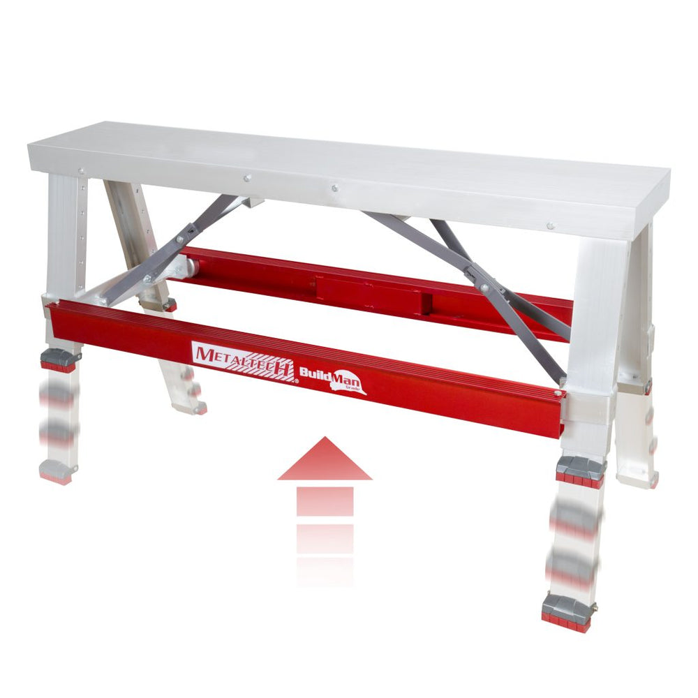 Metaltech BuildMan Drywall Bench 18"-30" Adjustable Height Aluminum New