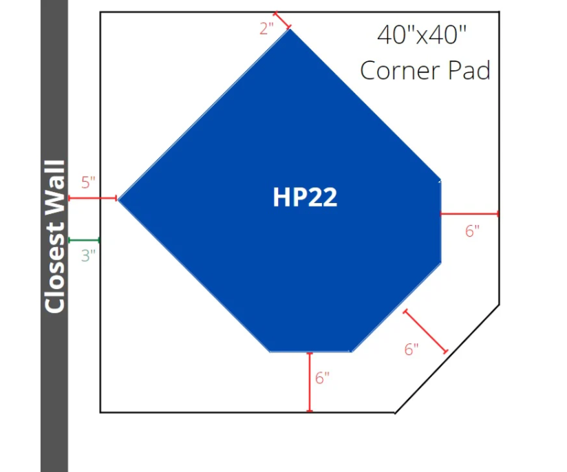 ComfortBilt Corner Hearth Pad 40" x 40" Non Combustible Mill Black/Silver Slate New (Fits all ComfortBilt models)