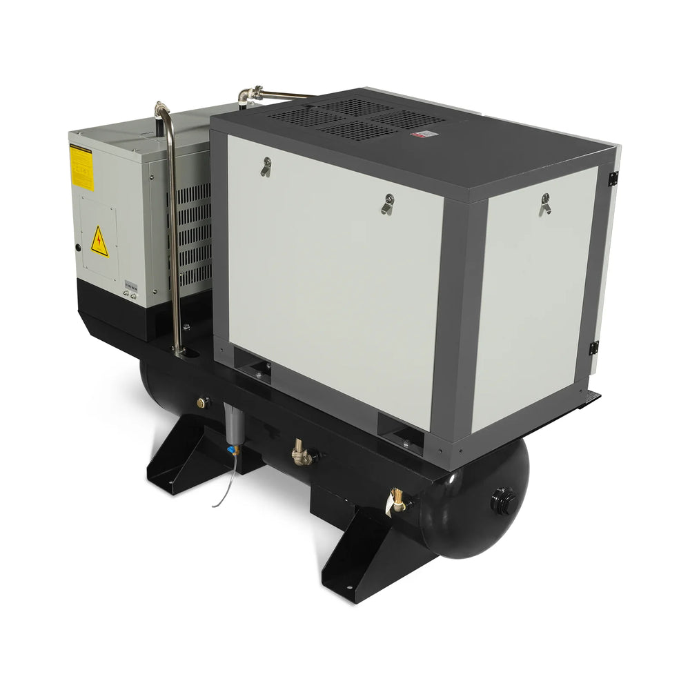 10HP Combined Rotary Screw Air Compressor with Dryer & 66-Gal ASME Tank | 32 CFM,  116 PSI,  460V 3-Phase - Industrial Grade