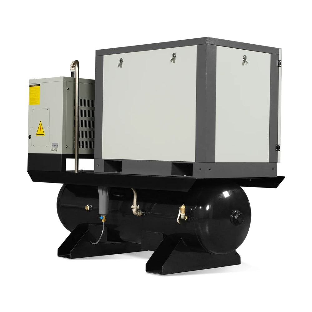 10HP Combined Rotary Screw Air Compressor with Dryer & 66-Gal ASME Tank | 32 CFM,  116 PSI,  460V 3-Phase - Industrial Grade