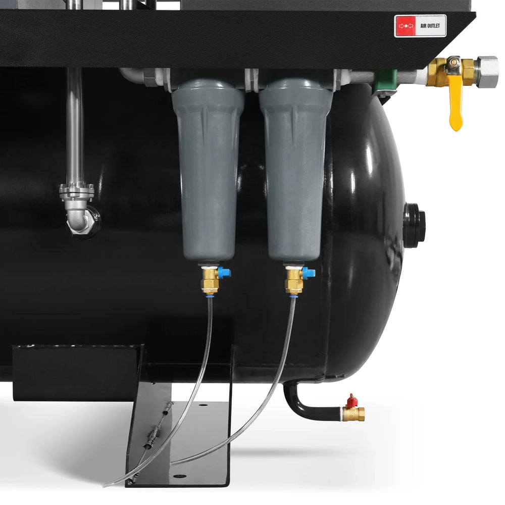 20HP Combined Rotary Screw Air Compressor with Dryer & 105-Gal ASME Tank | 78 CFM,  116 PSI,  230V 3-Phase - Industrial Grade