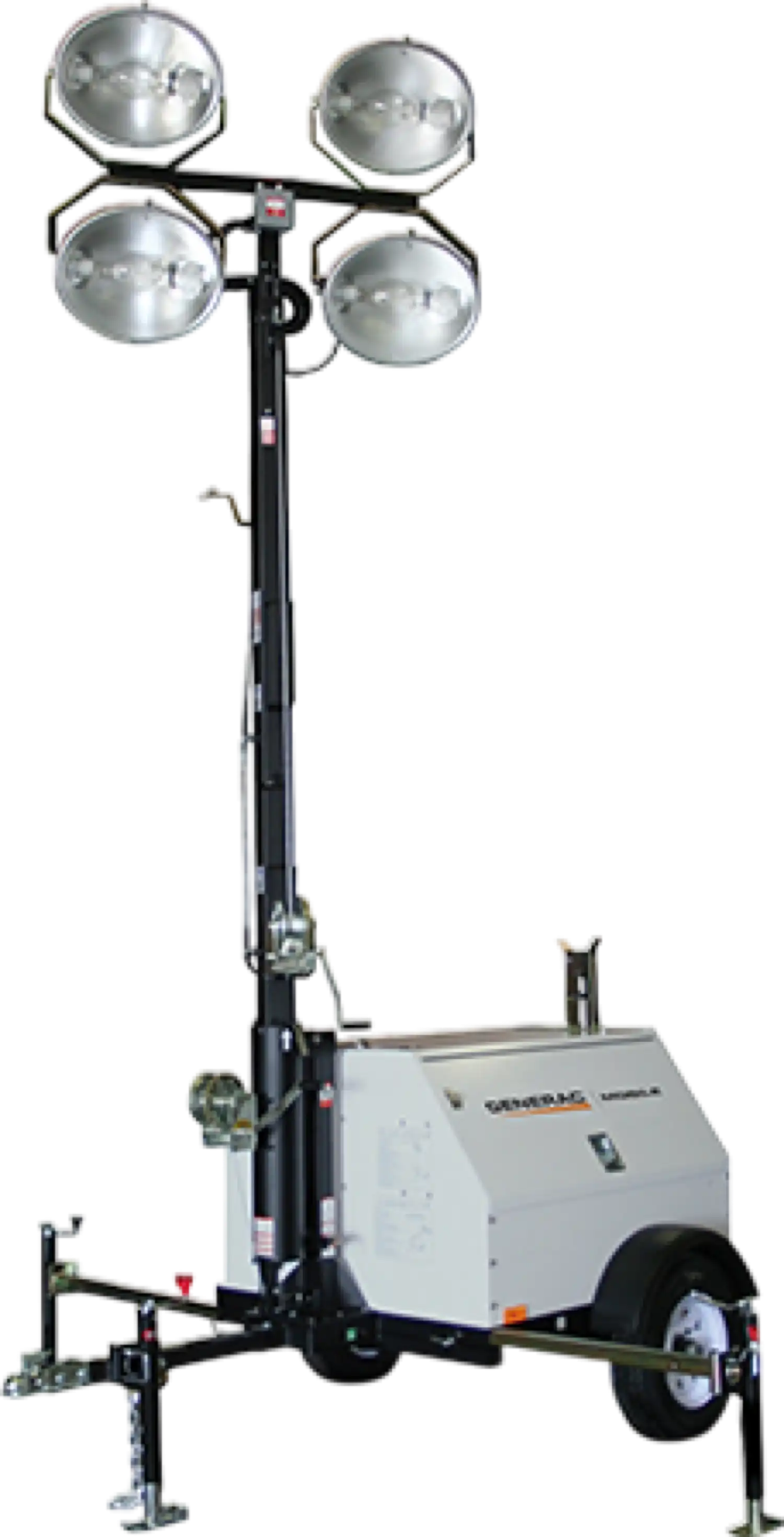 Generac Mobile Light Tower 6kW Diesel Vertical 1000W LED with Mitsubishi Engine & Electric Winch MLT4060MVLED-STD4 New