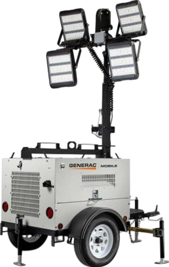 Generac Mobile Light Tower 20kW Diesel Vertical 320W LED with Isuzu Engine & Electric Winch MLT4200IVLED-STD4 New