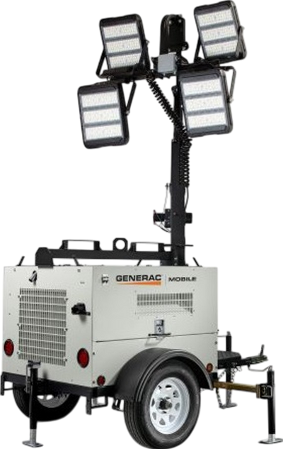 Generac Mobile Light Tower 20kW Diesel Vertical 320W LED with Isuzu Engine & Electric Winch MLT4200IVLED-STD4 New