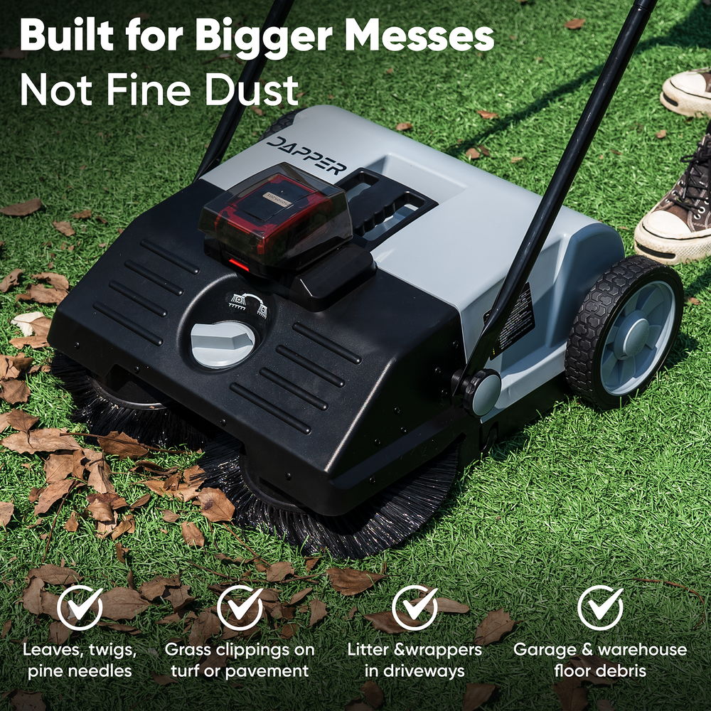 22" Battery Powered Artificial Grass & Hard Surface Sweeper