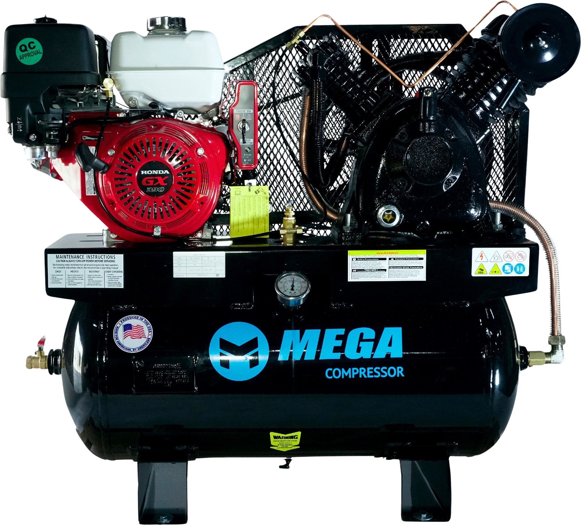 Mega Compressor MP-13030GTU Air Compressor Truck Mount 30 Gallon 13 HP 175 PSI Honda Engine Gas New