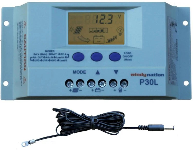 WindyNation MSPK-200W-P30L 200 Watt Solar Panel Kit With LCD Charge Controller New
