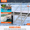 Vevor Dock Ladder 500 Lbs Capacity 30"-38" Adjustable Height 4-Step Aluminum with Dual Handrails New