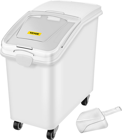 Vevor 27 Gal. Commercial Ingredient Storage Bin with Scoop and Sliding Lid 500 Cup New