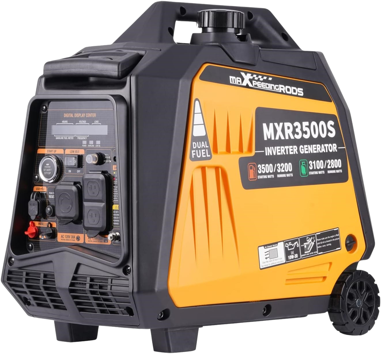 Maxpeedingrods MXR3500-DC-CA-V1 Dual Fuel Inverter Generator 3200W/3500W RV and Parallel Ready with CO Alert and Remote Start New Canada Only