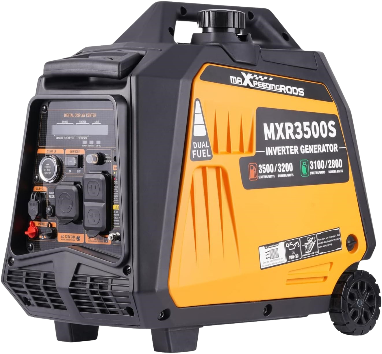 Maxpeedingrods MXR3500-DC-US-V1 Dual Fuel Inverter Generator 3200W/3500W RV and Parallel Ready with CO Alert and Remote Control New