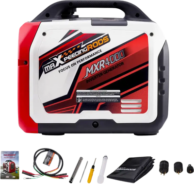 Maxpeedingrods MXR4000-US Gas Inverter Generator 3200W/4000W Low THD Parallel RV Ready with CO Alert App Monitoring New