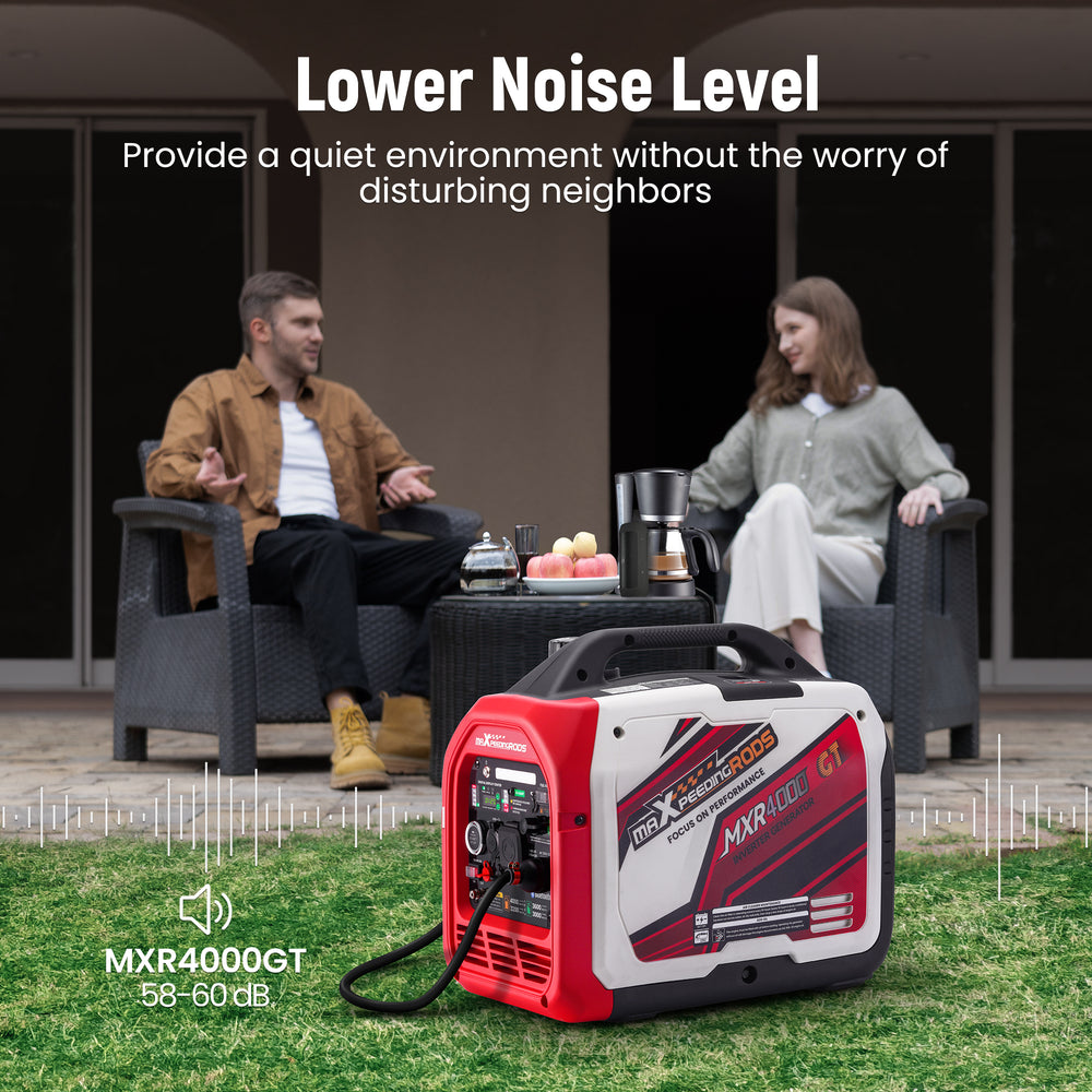 Maxpeedingrods MXR4000GT-US Dual Fuel Inverter Generator 3200W/4000W Low THD Parallel RV Ready CO Alert Bluetooth Control New
