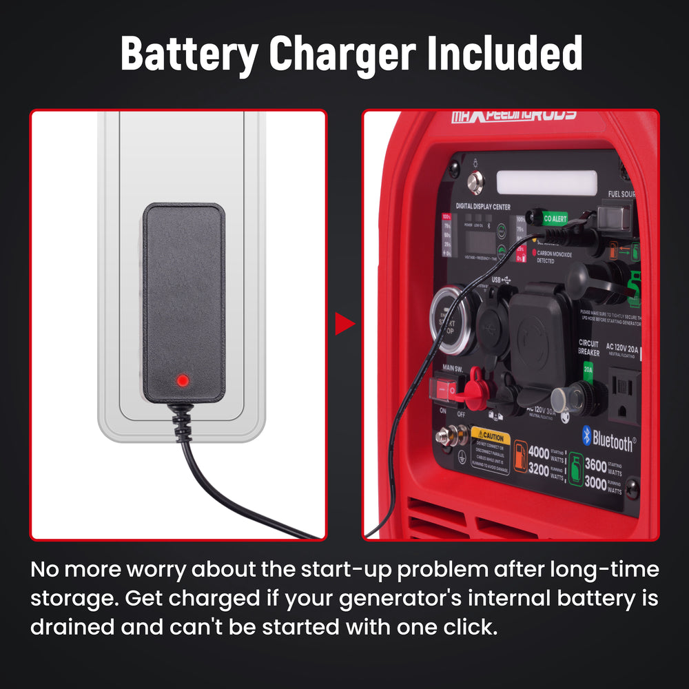 Maxpeedingrods MXR4000GT-US Dual Fuel Inverter Generator 3200W/4000W Low THD Parallel RV Ready CO Alert Bluetooth Control New