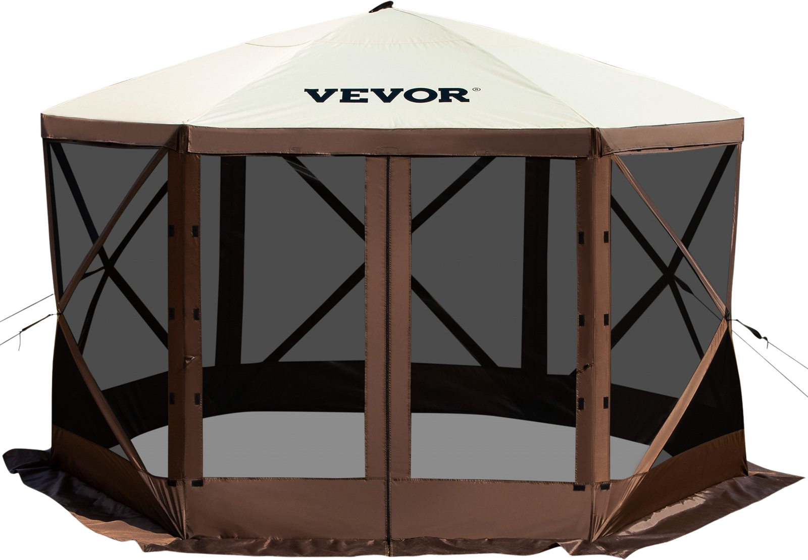 Vevor Camping Gazebo Tent 10' x 10' 6 Sided Pop Up Canopy Screen For 8 People With Storage Bag New