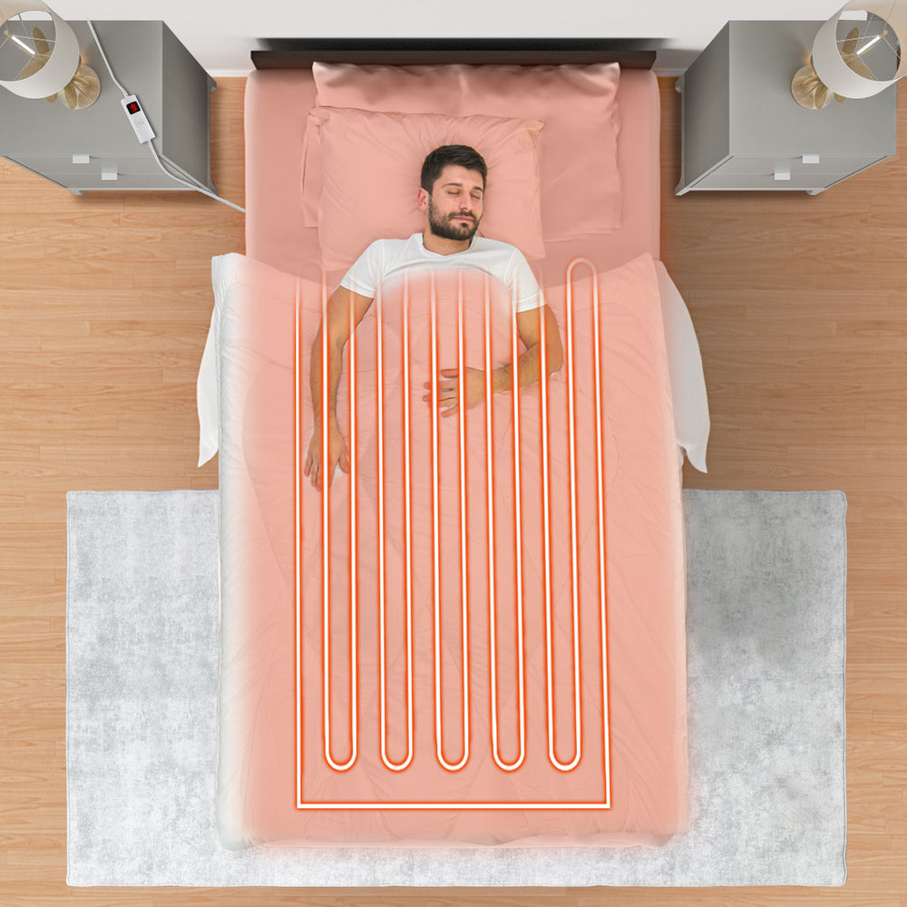 Machine Washable Electric Bed Warmer with Dual Controller 9 Heat Setting and 9-Hour Auto Off and Overheat Protection-Twin Size - Gallery View 1 of 11