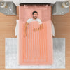 Twin size electric bed warmer with dual controllers, 9 heat settings, and overheat protection for personalized comfort.