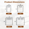 Product dimensions for Twin, Full, Queen, and King sizes of the machine washable electric bed warmer with dual.