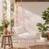 Macrame Swing Chair Hammock Chair with 2 Removable Cushions-Beige - Gallery View 1 of 10