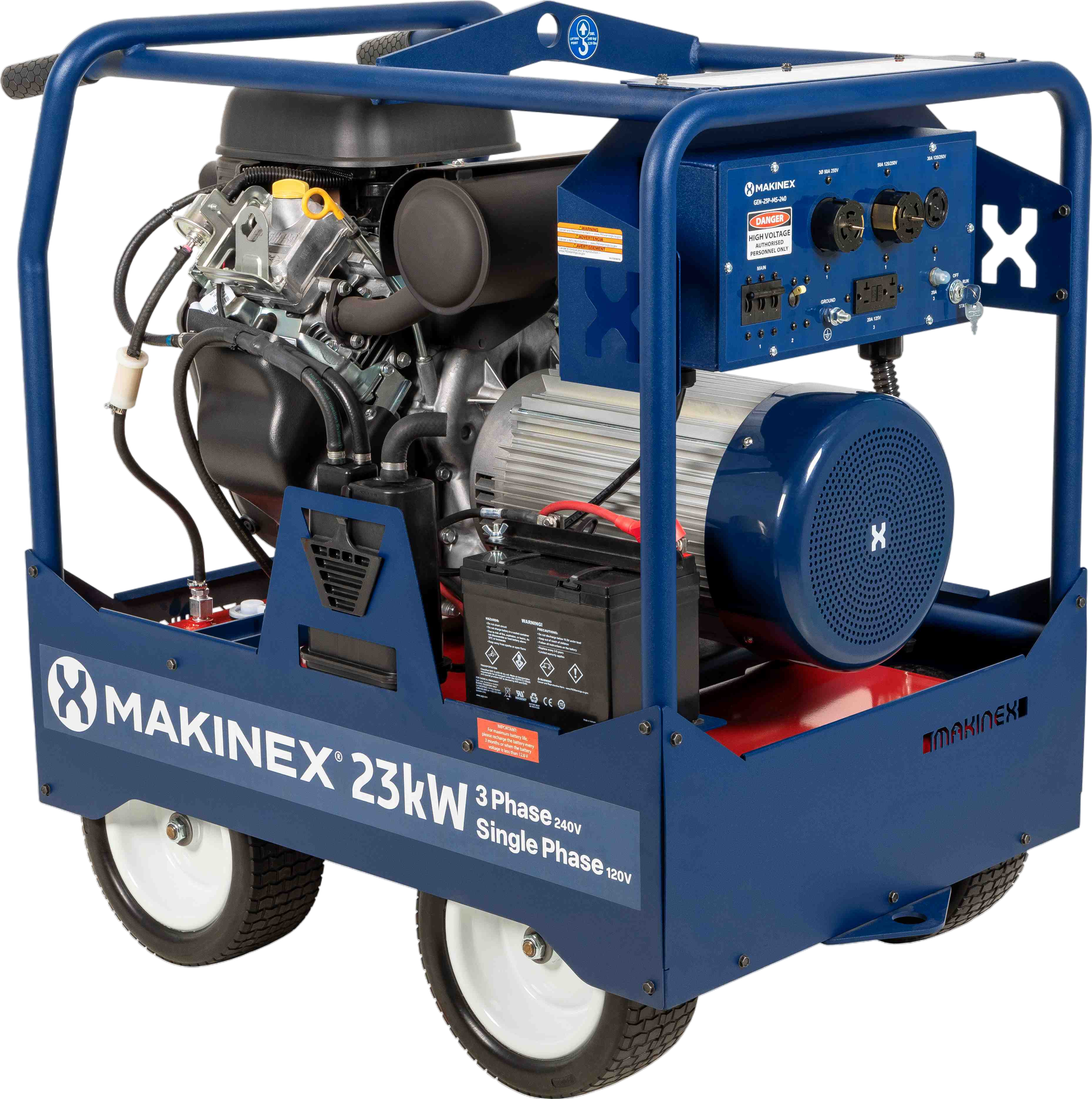 Makinex 23000W/24000W Generator 120V/240V Dual Phase Gas Vanguard 61G277 Engine Electric Start New