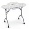 Foldable Portable Manicure Table with Drawer Casters and Cushion-White - Gallery View 1 of 7
