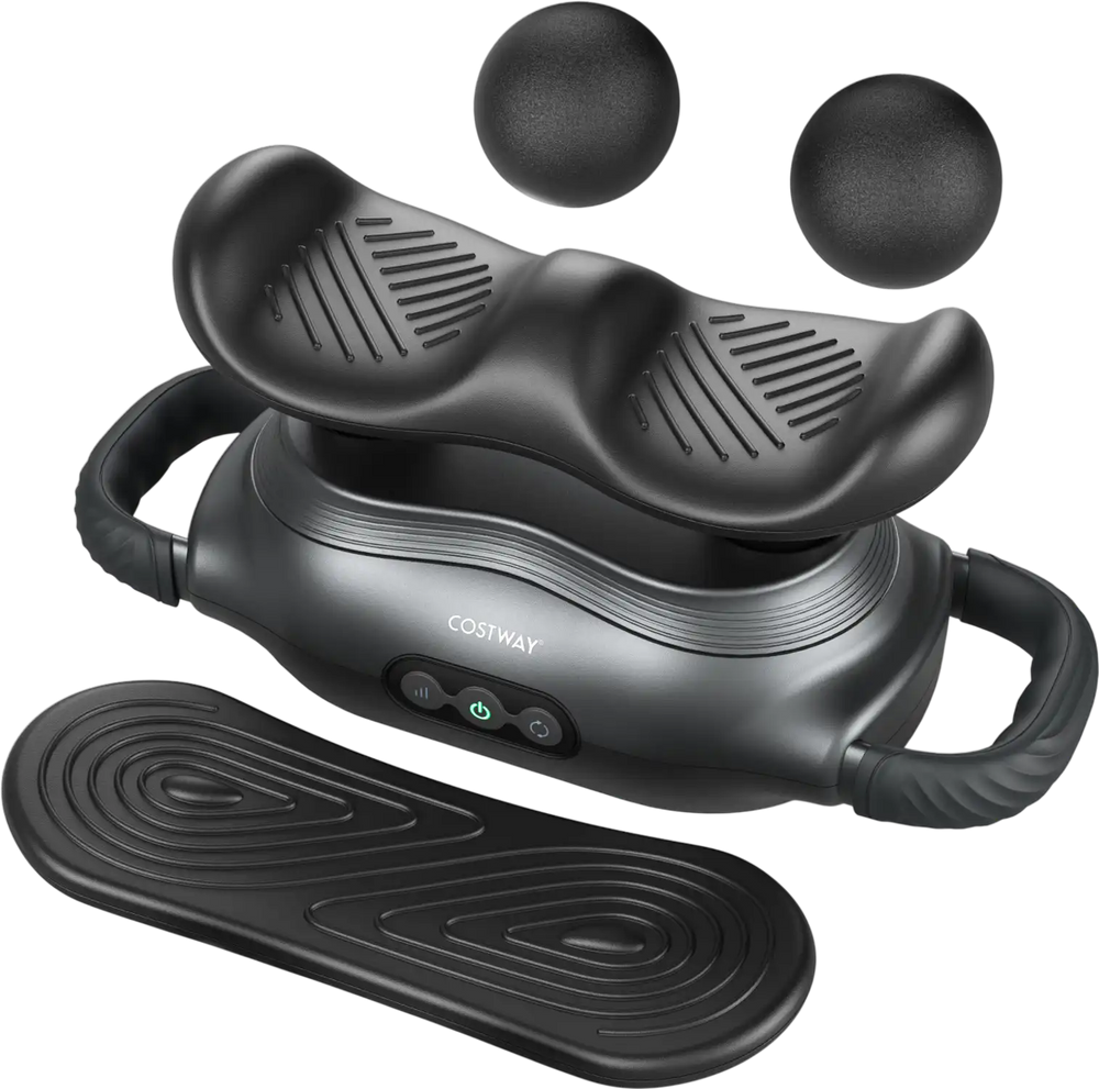 Massage gun with three interchangeable heads, three modes, and anti-slip handles for deep tissue muscle relief.