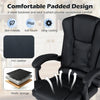 Massage office chair in black with reclining backrest, padded design, and USB-powered vibration massage for ultimate comfort.