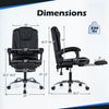Massage office chair in black with reclining backrest, footrest, and adjustable height for ultimate comfort and support.