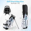 Men's complete golf clubs and bag set in white, featuring a lightweight design and multiple storage pockets for.