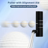 Putter with alignment aid for improved accuracy, featuring a durable steel shaft and designed for better putting skills.
