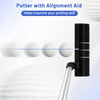 Putter with alignment aid designed for improved accuracy, featuring a durable steel shaft for enhanced control.