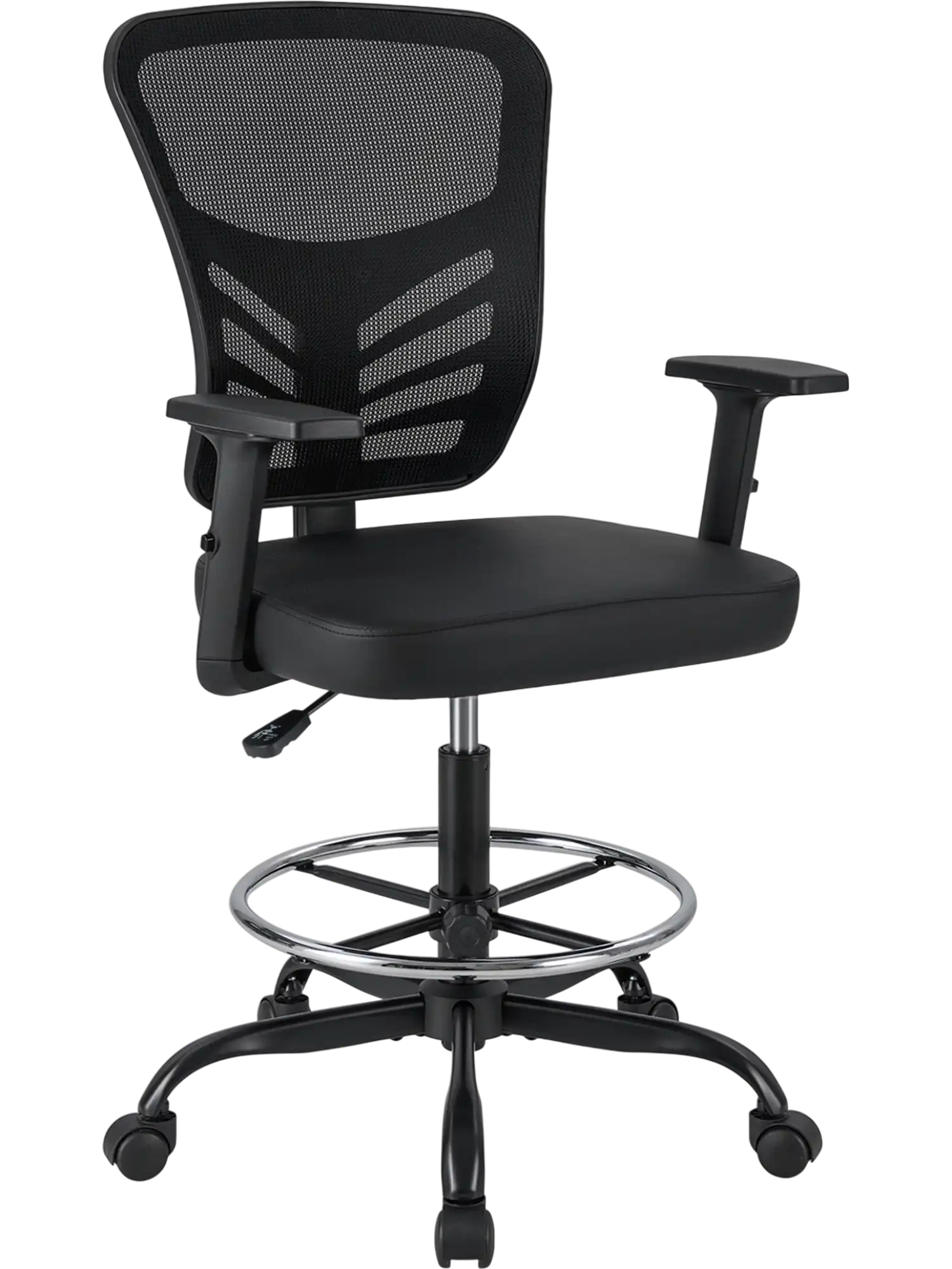 Costway Mesh Drafting Office Chair Adjustable Armrests Foot-Ring 62943150 New