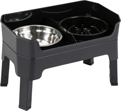 Costway Elevated Dog Bowls Adjustable Heights Licking Plate 32703271 New