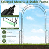 7.9 feet black metal garden arch with elegant design, made of galvanized metal, perfect for climbing plants and.