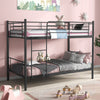 Metal Bunk Bed with Ladder and Full-length Guardrails-Black - Gallery View 1 of 15