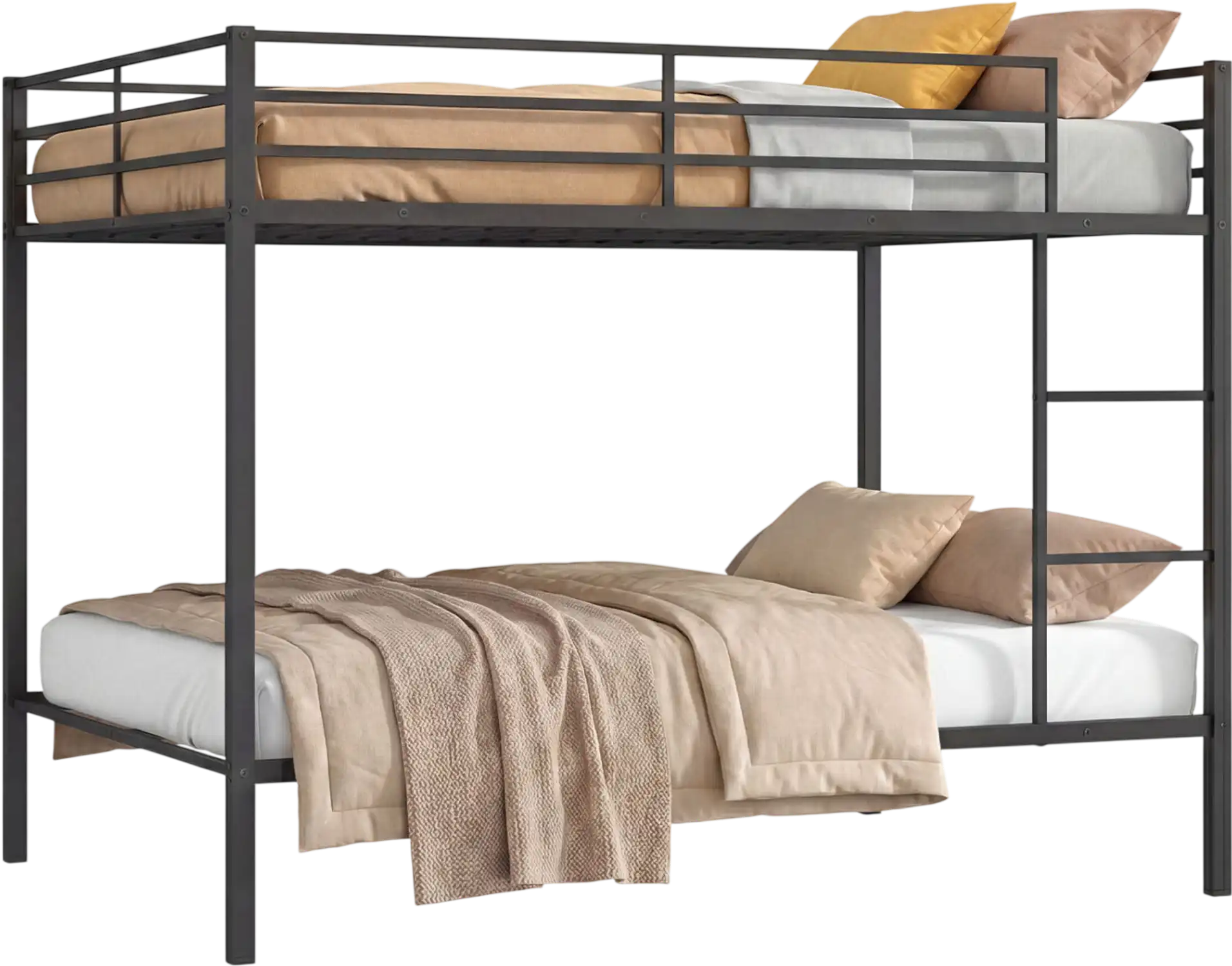 Costway Full Over Full Metal Bunk Bed w/ Safety Guardrail 91653873 New