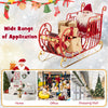 Metal Christmas Santa sleigh with spacious cargo area, featuring a heavy-duty frame and charming design for holiday.