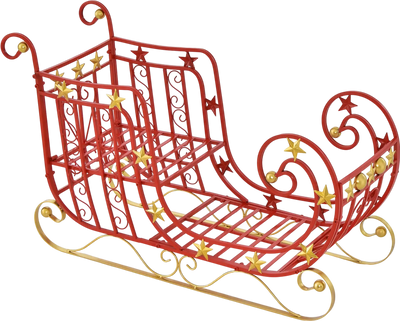 Costway Metal Christmas Santa Sleigh Large Cargo Area Gifts 36127894 New