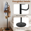 Metal coat rack stand featuring 8 sturdy hooks and a stable round base, ideal for entryway or hallway organization.