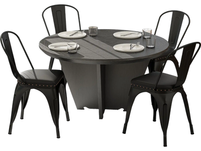 Costway Set of 4 Metal Dining Chairs Stackable PU Leather Cushioned Seat Black 491236857 New