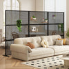 Metal privacy screen set with mesh surface and H-shaped legs, ideal for indoor use and plant concealment.
