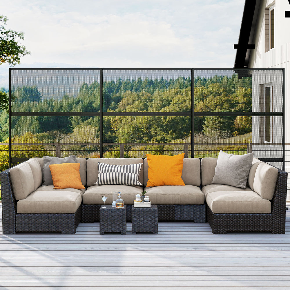 Metal privacy screen with mesh surface and H-shaped legs, ideal for outdoor use and plant concealment.