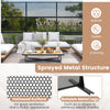 Set of 2 metal privacy screens with a robust sprayed metal structure and mesh surface for stylish outdoor ventilation.
