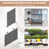 Set of 2 metal privacy screens with mesh surface and H-shaped legs, ideal for outdoor use and plant concealment.